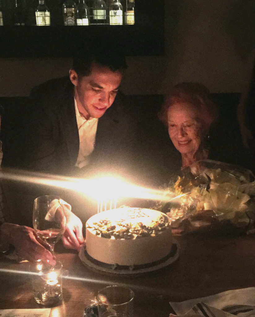 Ben surprises Sandie with cake and flowers